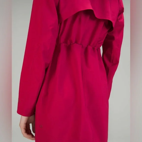 Lululemon Rain Rebel Jacket•Waterproof Long Coat•Pomegranate•FLAWLESS•Sz 10 - Picture 6 of 16
